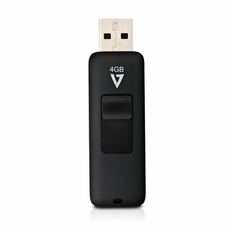V7 MEMORY 4GB - USB 2.0 Flash Drive, with Retractable USB Connector VF24GAR-3N